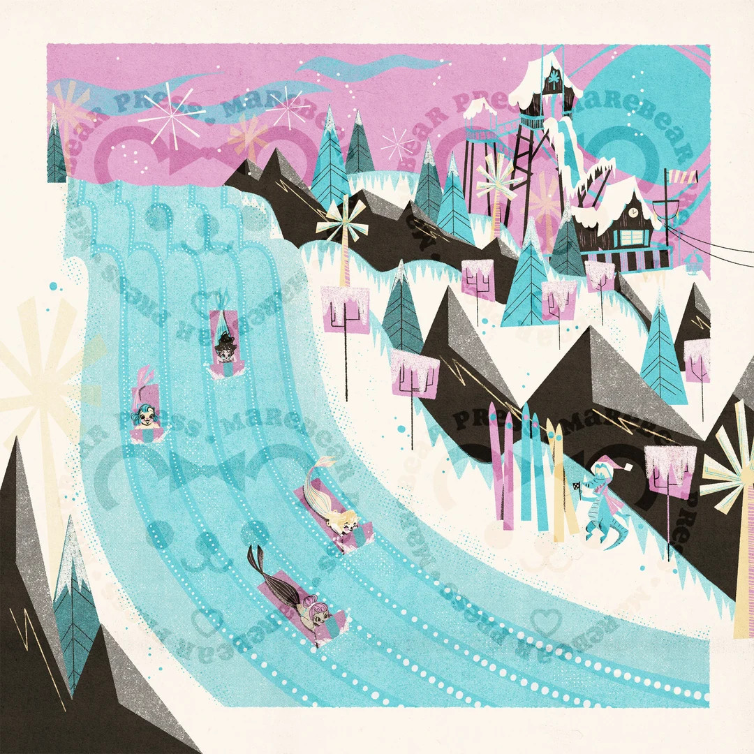 Blizzard Beach Toboggan Racers Mermay 2021 Art Print - Etsy | Etsy (US)