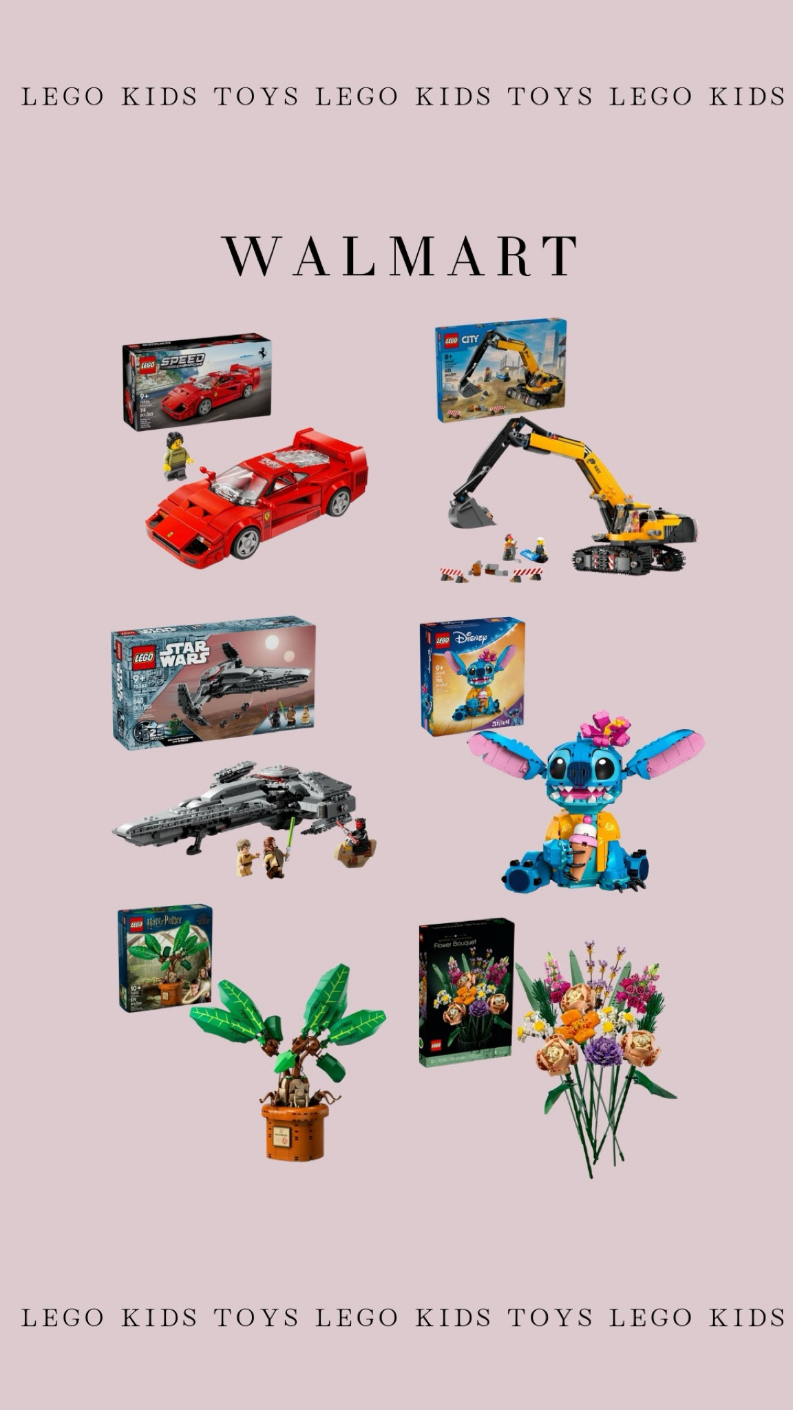 Find all your Lego needs at Walmart! From cars, to Disney, to Harry Potter, to Star Wars, to flowers! They have it all💙

#LTKKids #LTKFamily #LTKHome