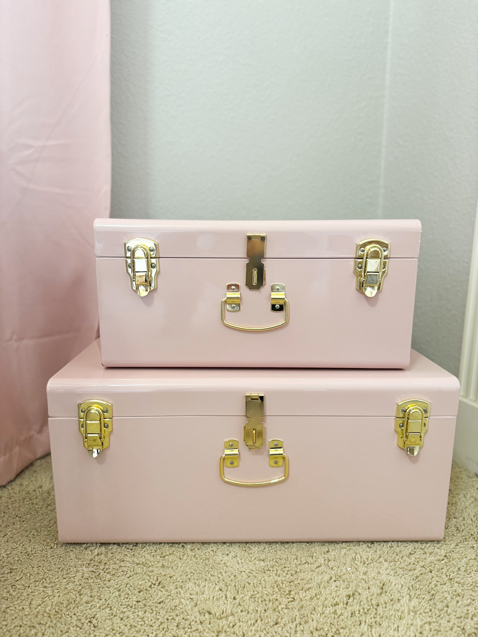 Petite keep DUPES 🩷 on sale for $99 for both trunks. 
The color on the picture is deceiving these are a baby pink which is what I was looking for! 

#LTKSaleAlert #LTKSeasonal #LTKHome