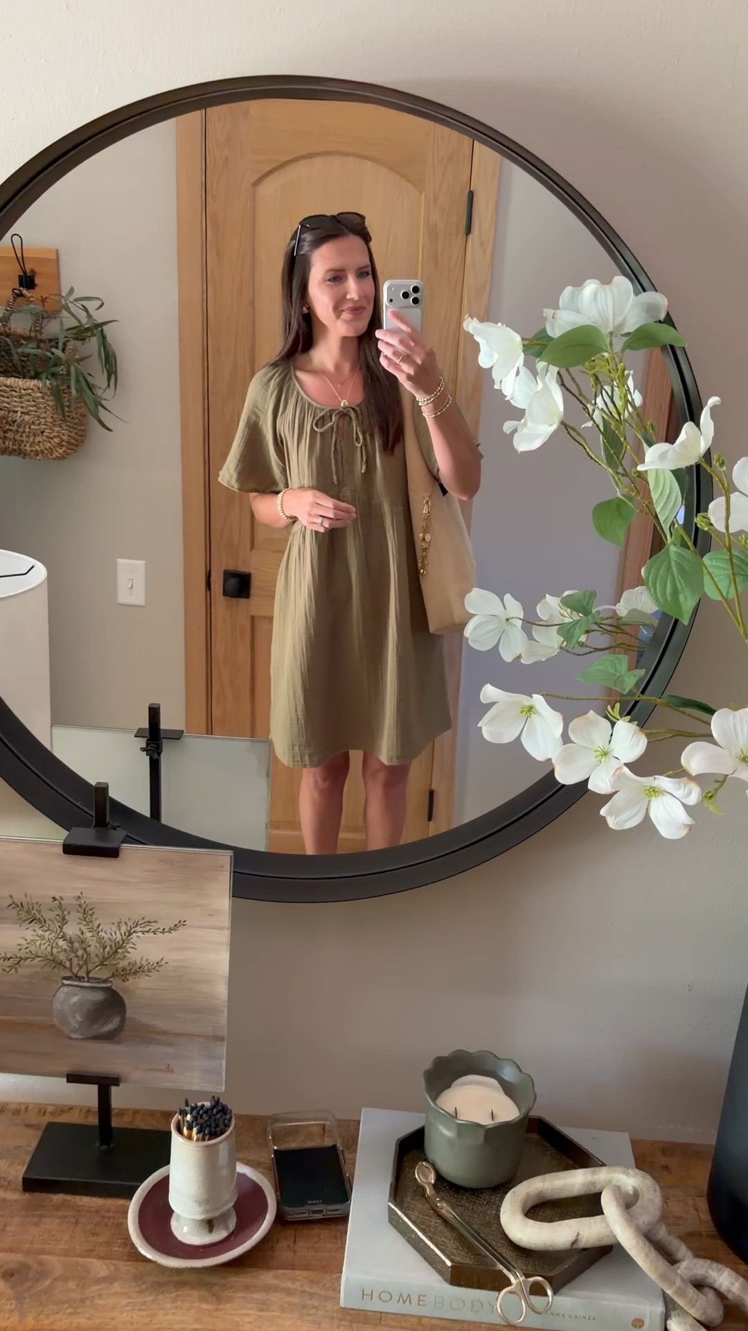 $10 cotton dress. I’m wearing a small tall.