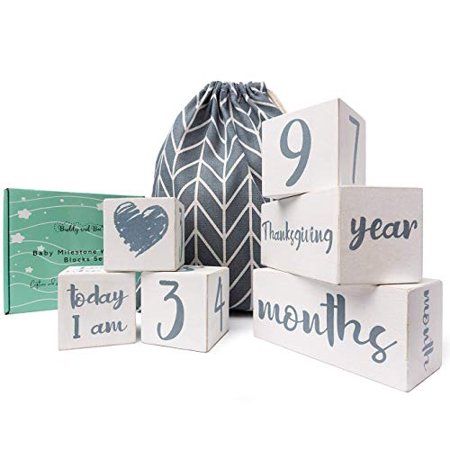 Baby Milestone Blocks - USA Certified Non Toxic Age Blocks for Baby Pictures - All 52 Weeks - Eco Fr | Walmart (US)