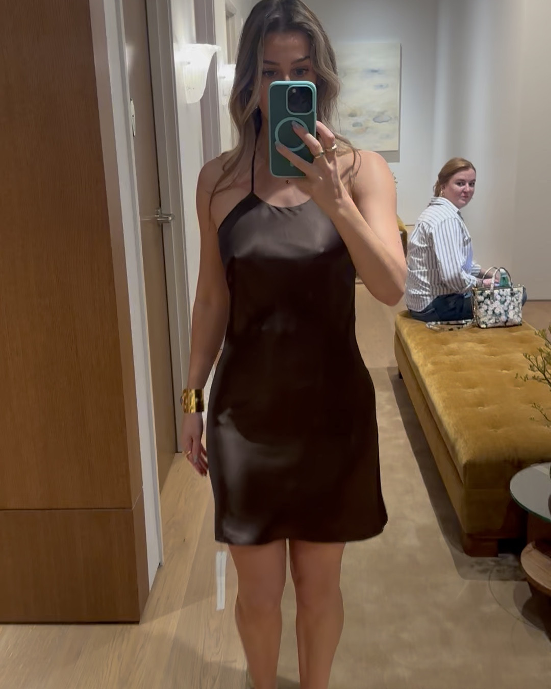 Tried on the silkiest, sexiest dress in this rich, chocolate color at Reformation. Swipe to see the back details which steal the show. Worn in size small and fits true to size. Comes in multiple colors/patterns. #Reformation#SilkDress#CocktailDress#TryOn#ShortDress#WeddingGuestDress

#LTKParties