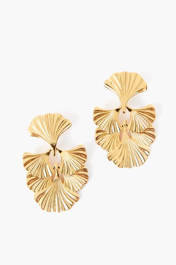 Gold Ginkgo Leaf Earrings | Tuckernuck (US)