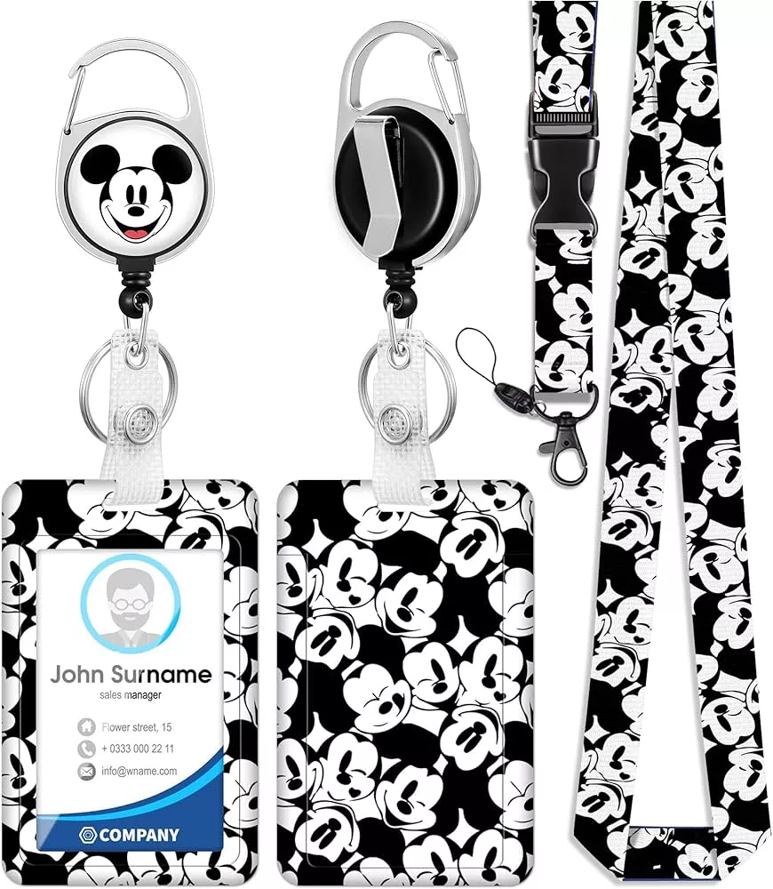 Disney Mickey Mouse Lanyards For Keys, Badge, Id - Retractable Badge Reel :  Target