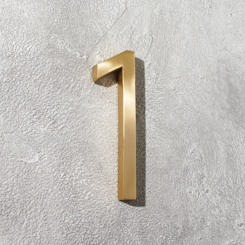 Aurele 6" Brushed Brass House Number 1 + Reviews | CB2 | CB2