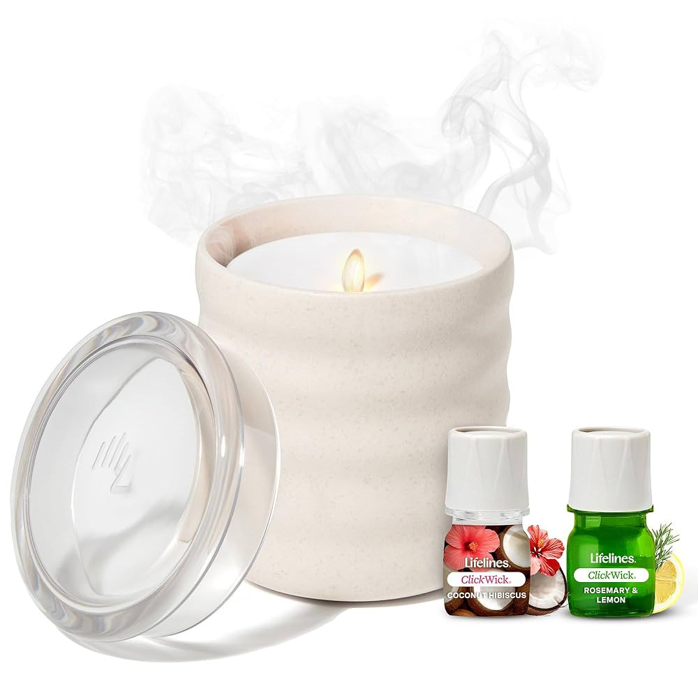 Lifelines Flameless Candle Aromatherapy Essential Oil Diffuser with 2 ClickWick Essential Oil Ble... | Amazon (US)