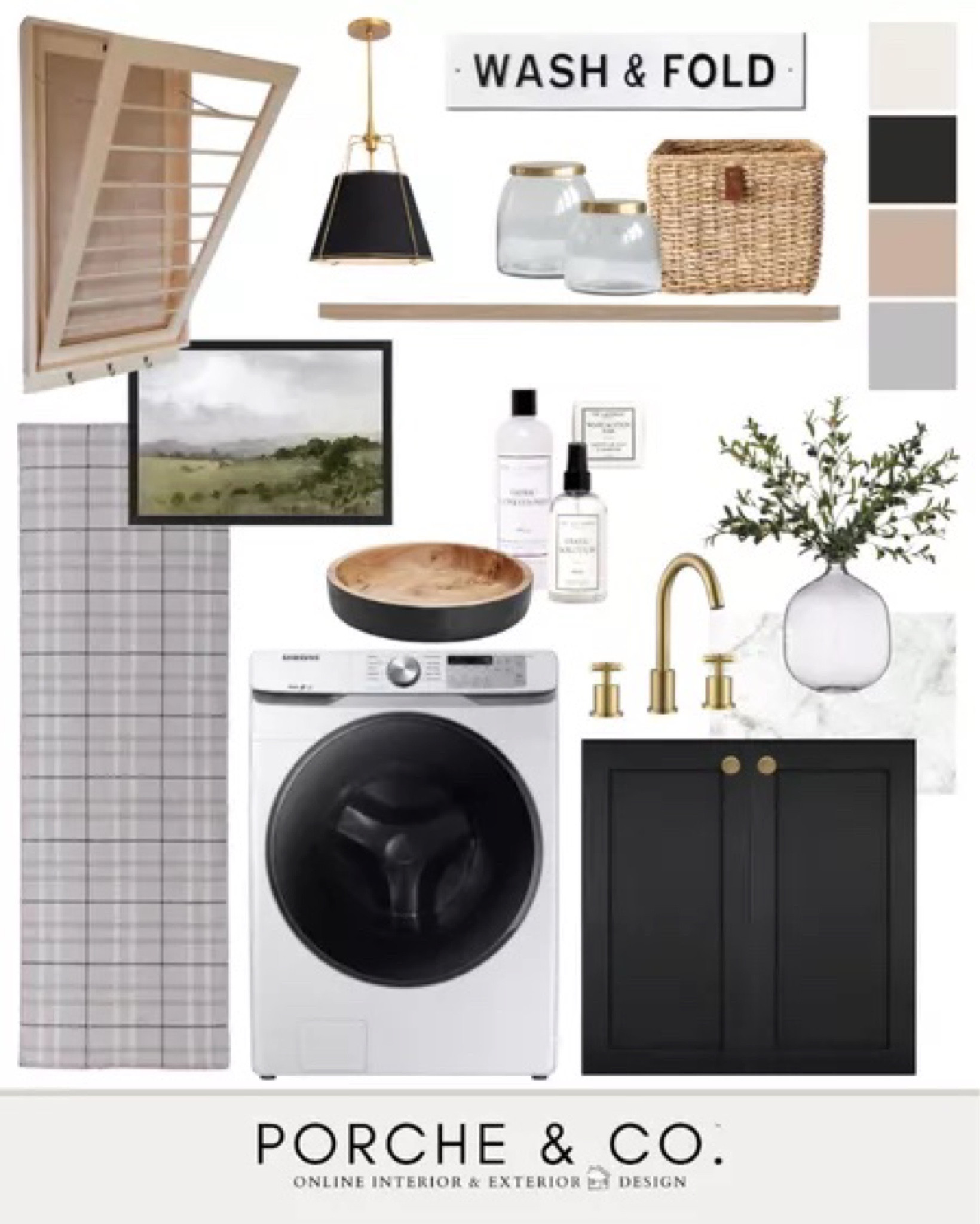 Laundry room mood board, Laundry room decor, laundry room inspo, laundry room design, pendant lights, drying rack, baskets, green cabinets #laundryroom #moodboard

#LTKhome #LTKstyletip #LTKSeasonal