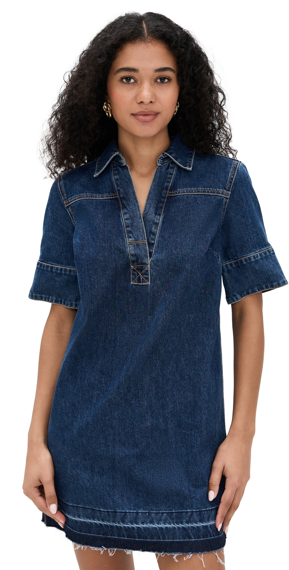 Veronica Beard Jean Felice Dress Let Down Hem Stoned Bright Blue S | Shopbop