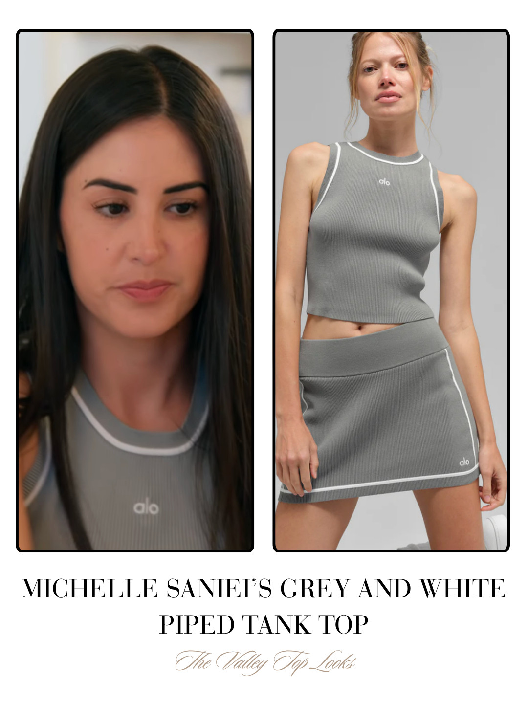 Michelle Saniei's Grey Ribbed Tank with White Trim 

 
