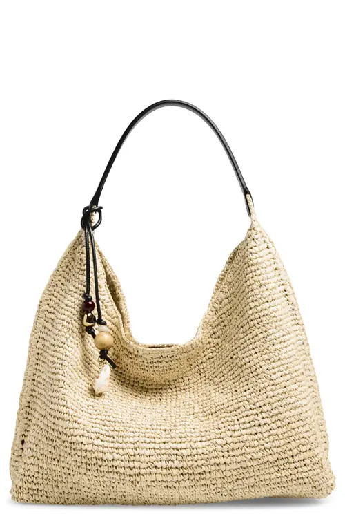 Madewell The Mylie Raffia Shoulder Bag in Natural Multi at Nordstrom | Nordstrom