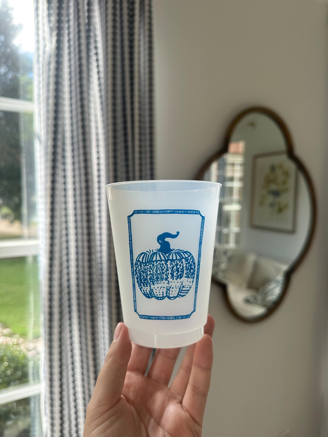 Blue Pumpkin Frost Flex Cups Set of 8, Shatterproof Cups Thanksgiving Cups, Fall Cups - Etsy | Etsy (US)