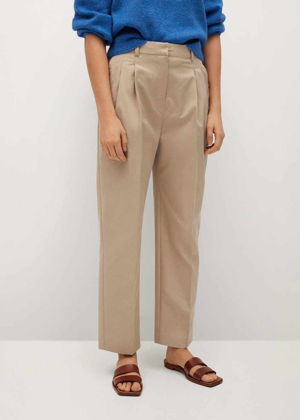 Cotton pleated pants | MANGO (US)