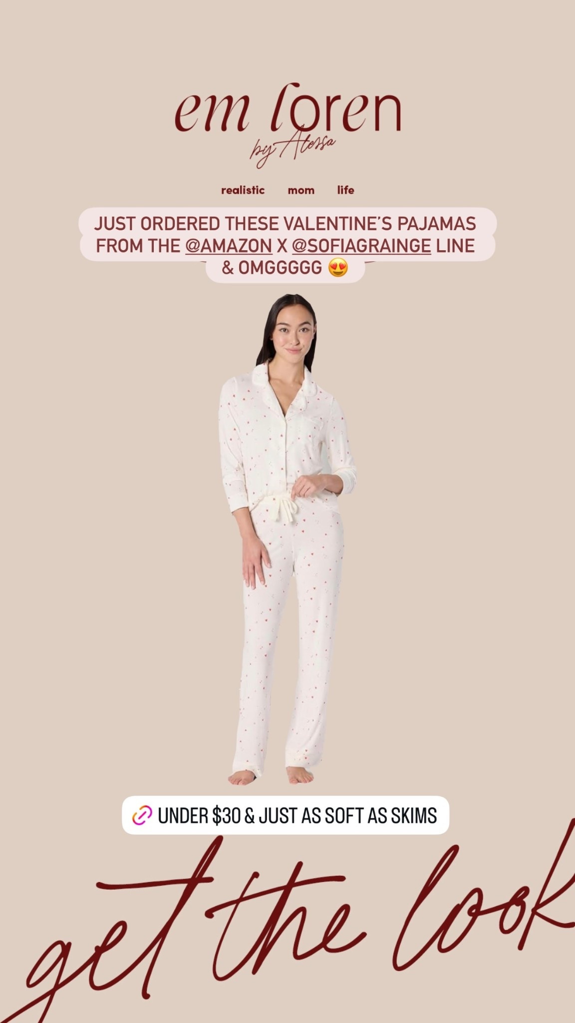 JUST ORDERED THESE VALENTINE’S PAJAMAS FROM THE @AMAZON X @SOFIAGRAINGE LINE & OMGGGGG 😍