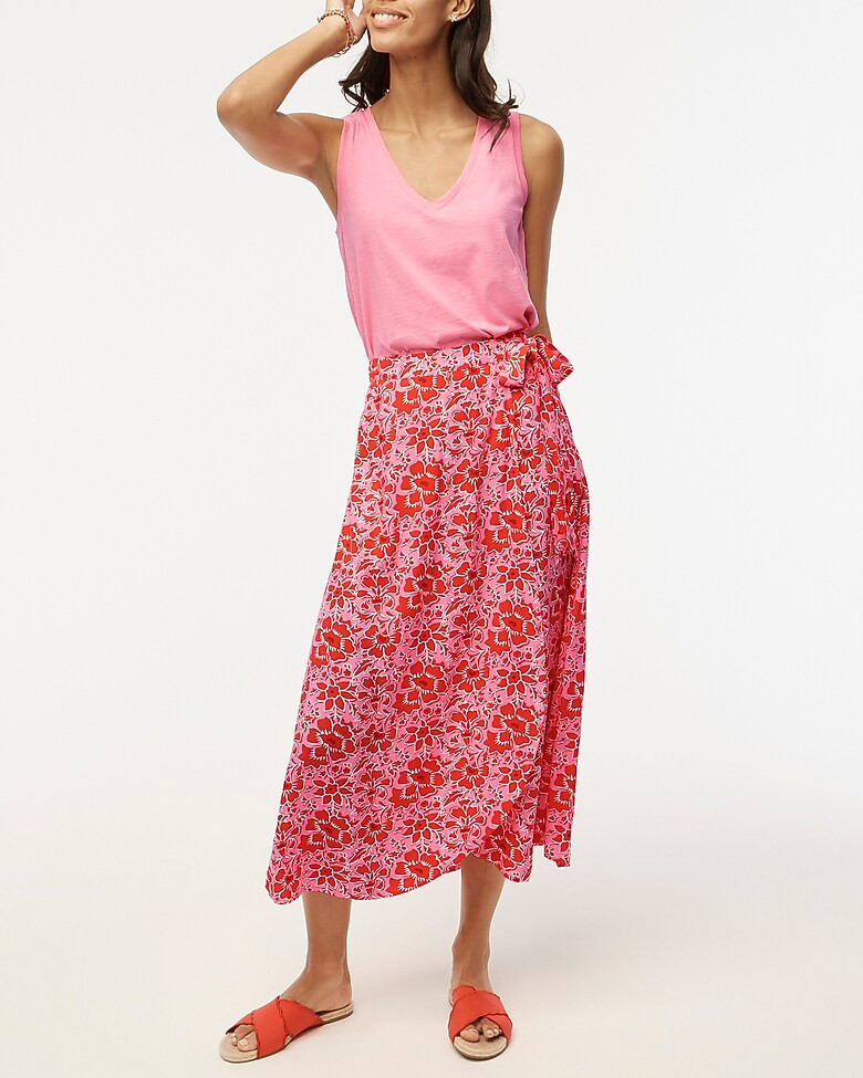 Wrap midi skirt | J.Crew Factory
