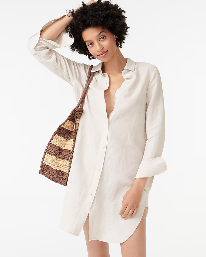 Beach shirt in linen-cotton blend | J. Crew US
