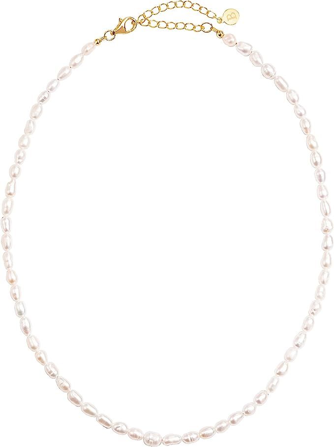 Brandlinger Kette Perlen Silber 925. Halskette Perlen oder Opal. Choker Kette Damen vergoldet, Sc... | Amazon (DE)