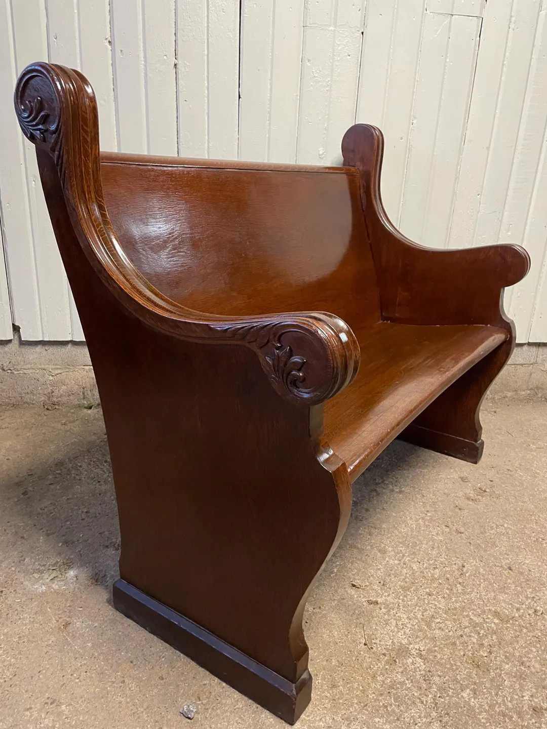 Antique Church Pew Foyer Bench Dark Oak 4 Footer Message for Shipping - Etsy | Etsy (US)