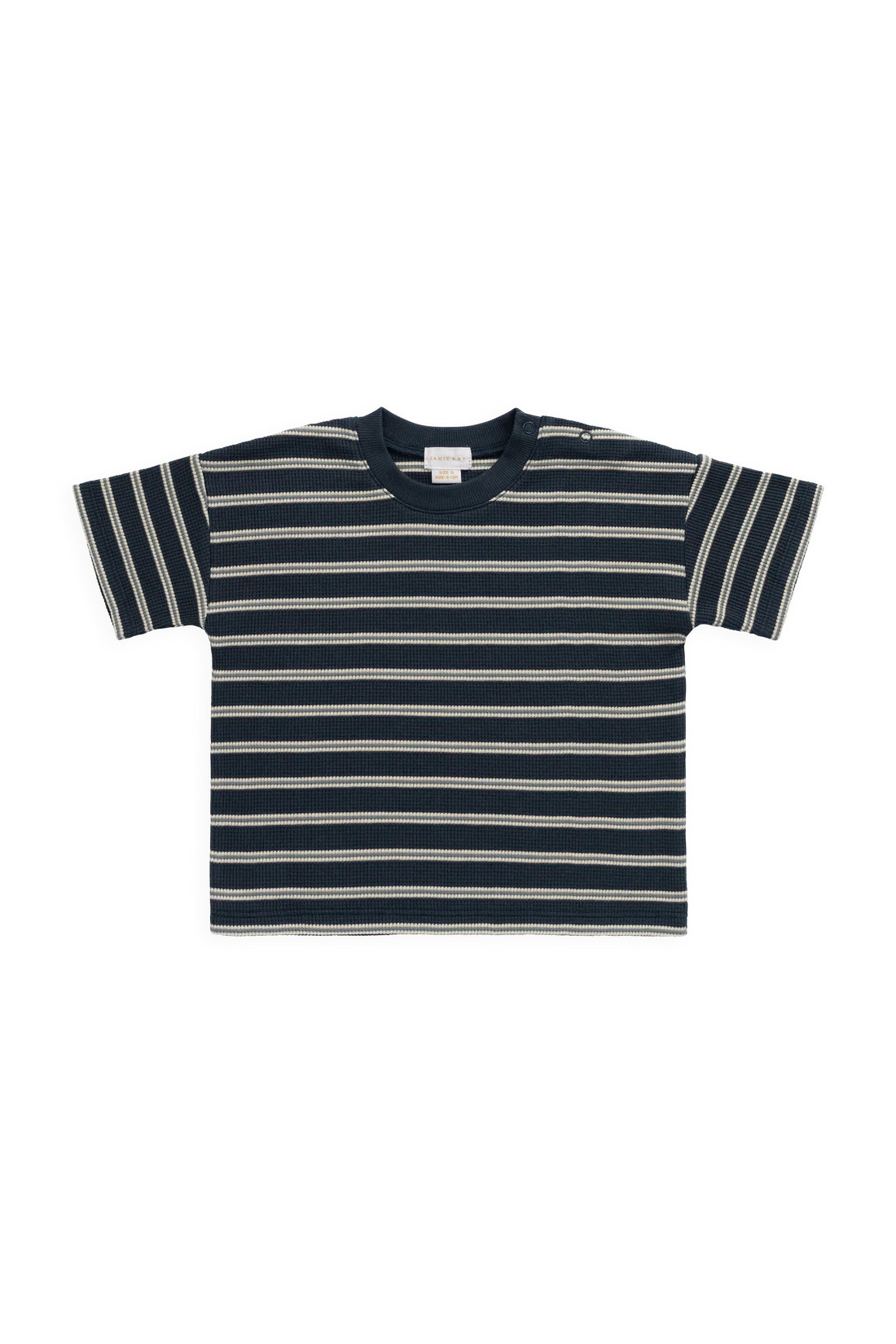 Organic Cotton Waffle Leith Tee - Dreamer Stripe Captain | Jamie Kay
