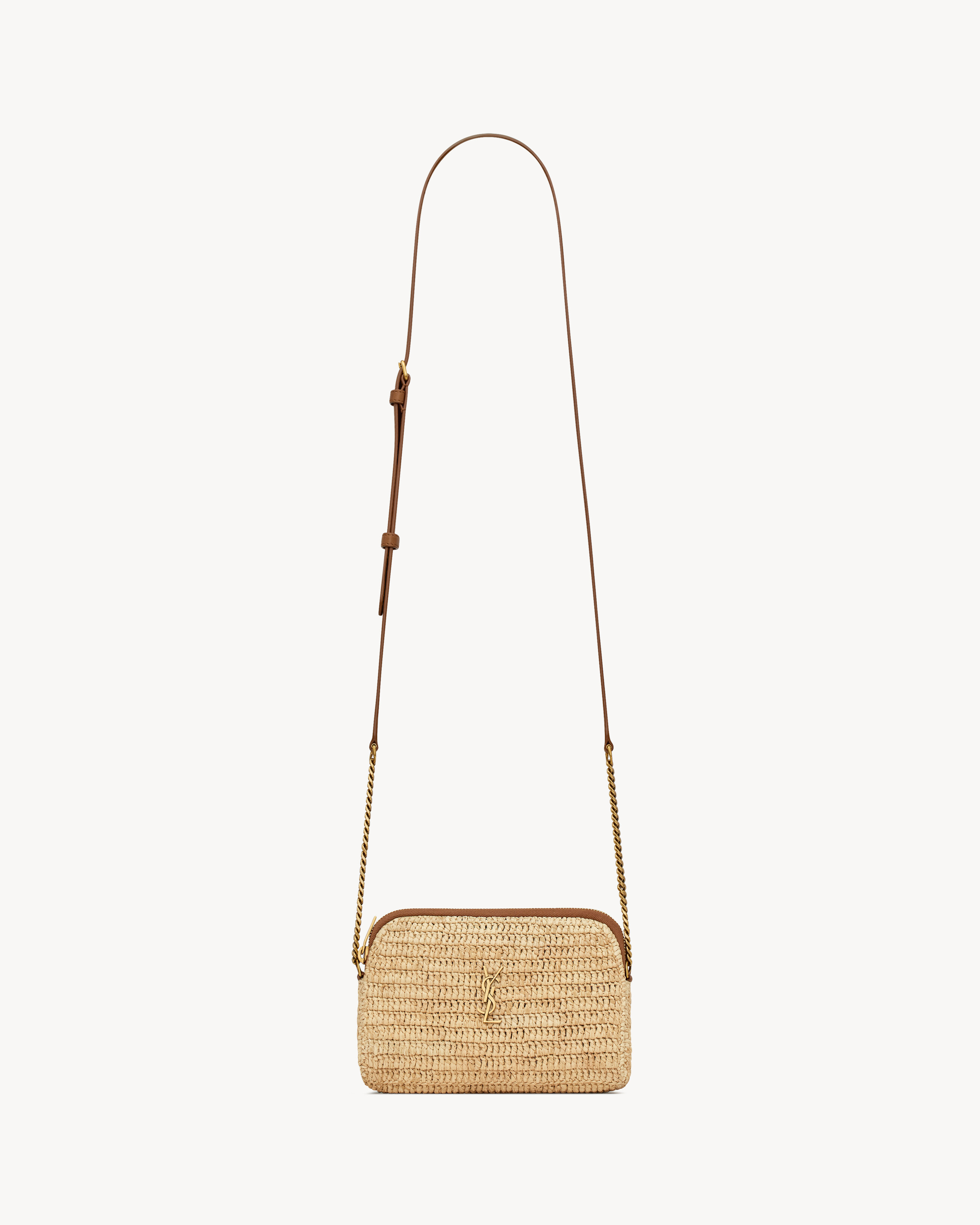 GABY zipped pouch in raffia | Saint Laurent Inc. (Global)