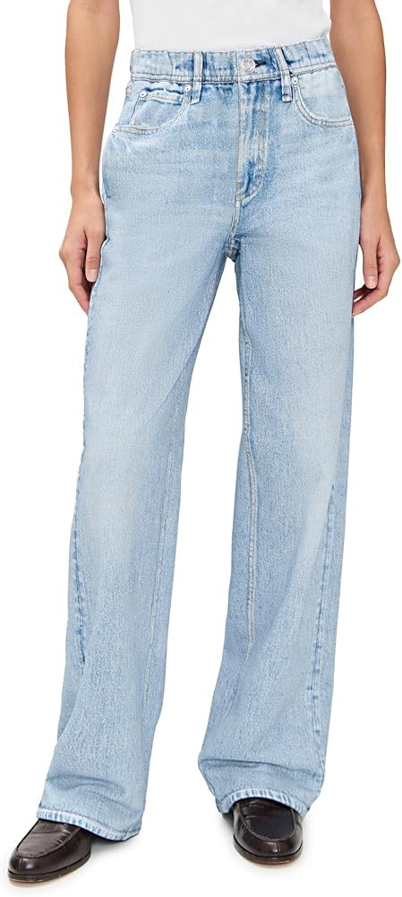 rag & bone Women's Miramar Terry Pull On Wide Leg Jeans | Amazon (US)