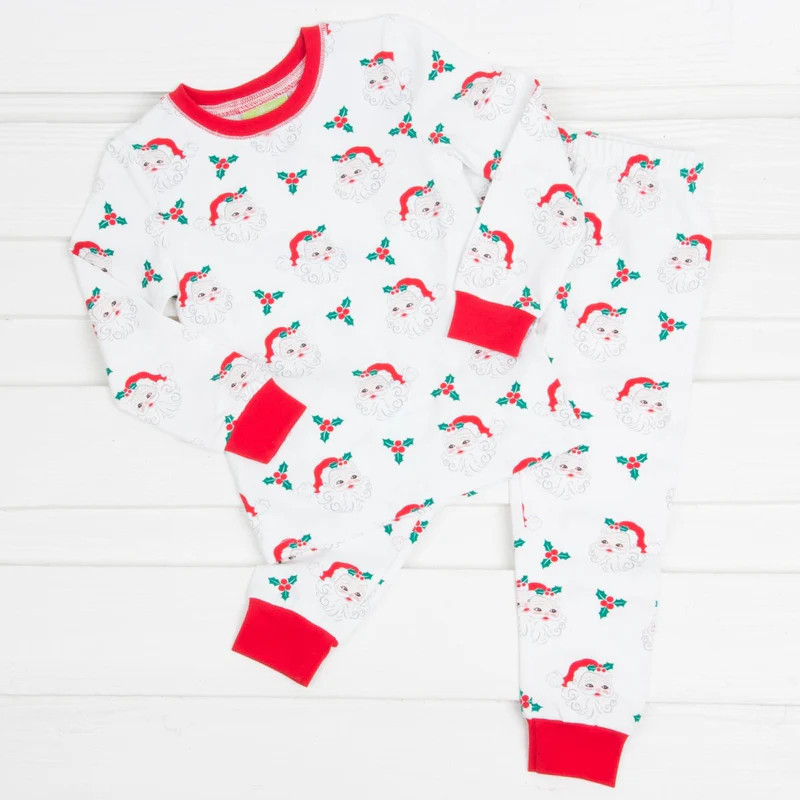 Vintage Santa White Pajamas | Classic Whimsy