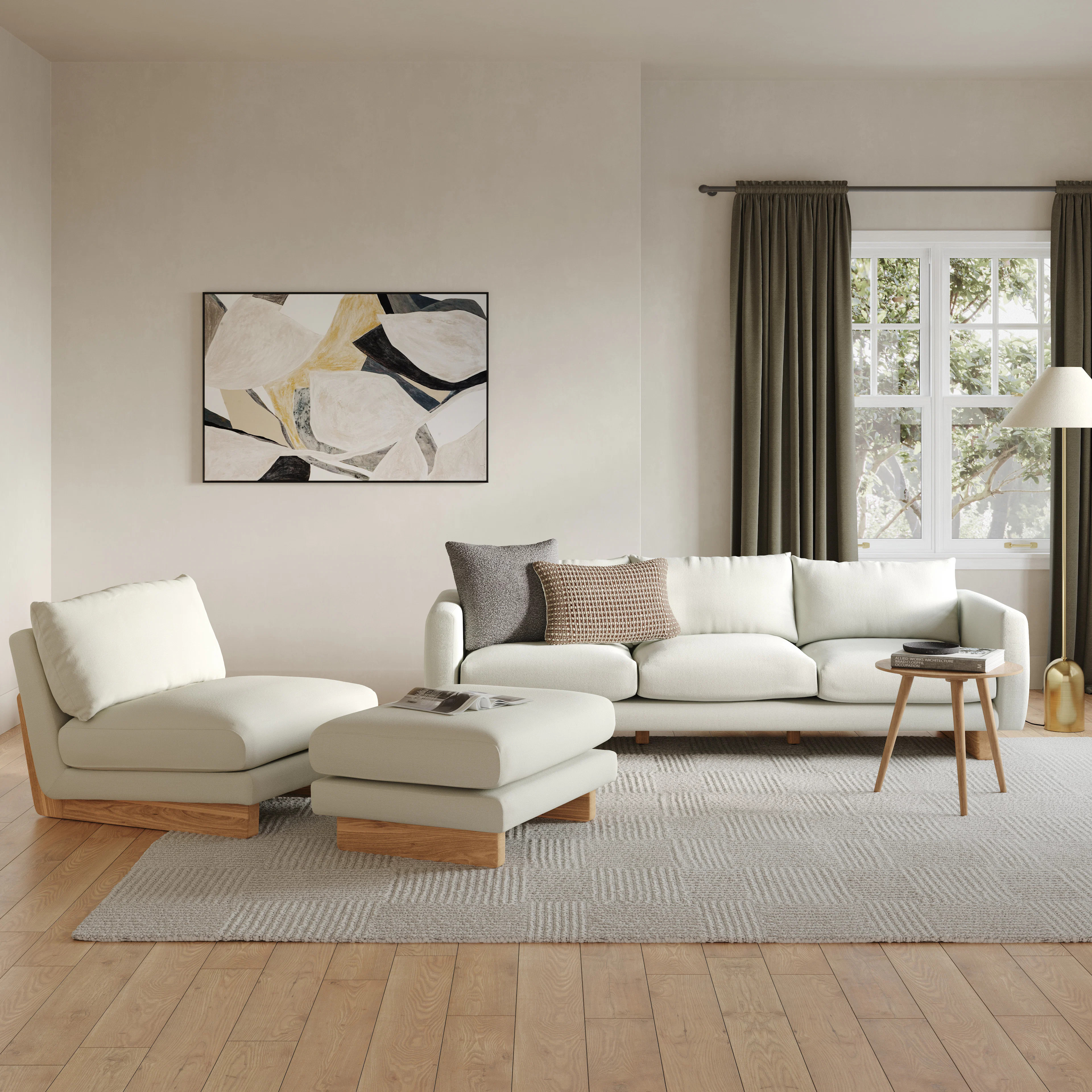 Kalok 92" Sofa - Buckler Ivory | Article