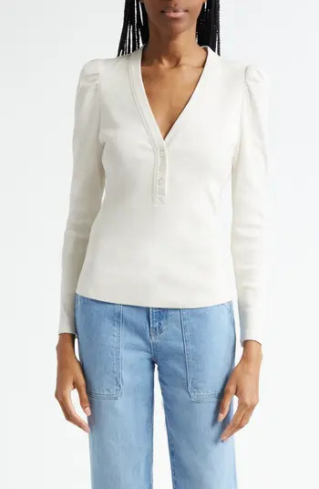 Veronica Beard Dekalb Long Sleeve Henley | Nordstrom | Nordstrom