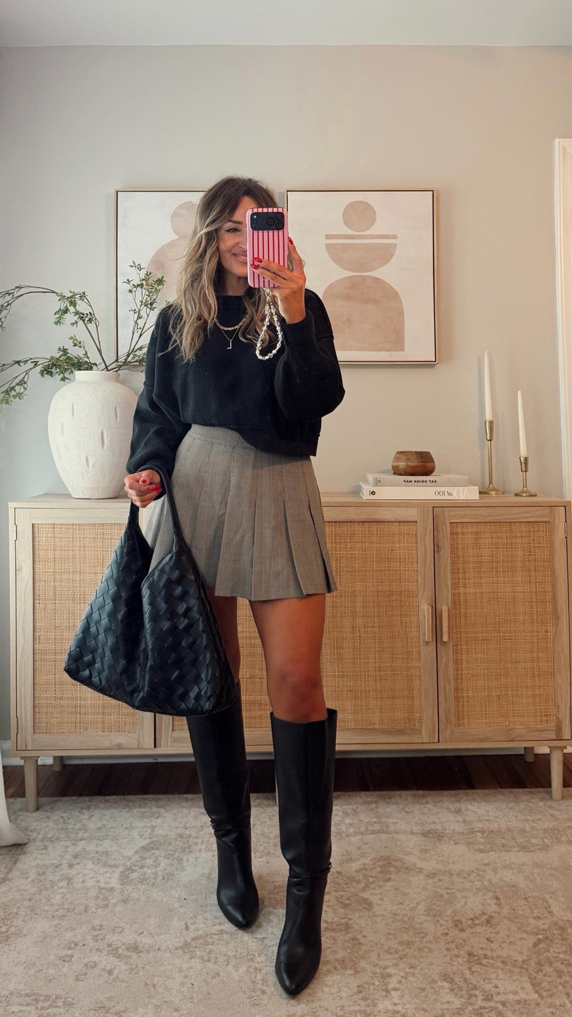 40% off with LEANN40 when expired use code LEANN35 🤎 plaid skirt fall inspo! size M sweater comes in a bunch of colors and size M skirt! my boots are sold out, linking a very similar style that just restocked! fall outfit @VICI

#LTKootd