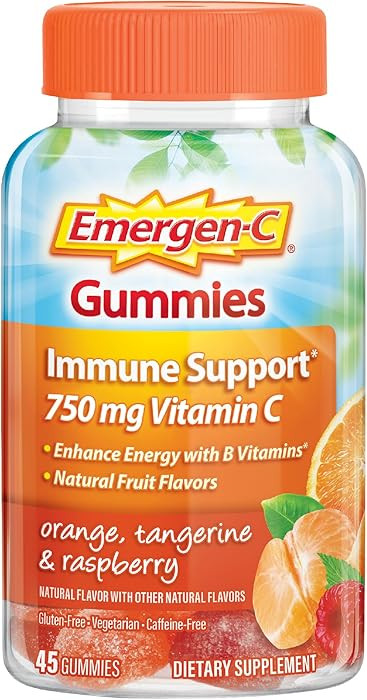 Emergen-C 750mg Vitamin C Gummies for Adults, Immunity Gummies with B Vitamins, Gluten Free, Oran... | Amazon (US)