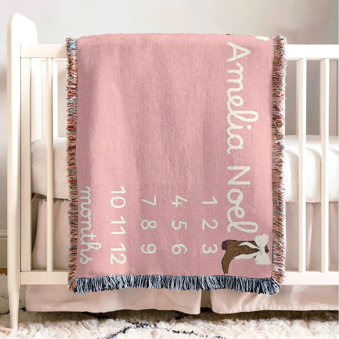Personalized Baby Milestone Blanket Girls Cowgirl Custom Month Blanket With Name Newborn Keepsake... | Etsy (US)
