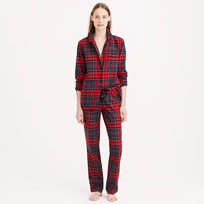 Pajama set in plaid flannel | J.Crew US