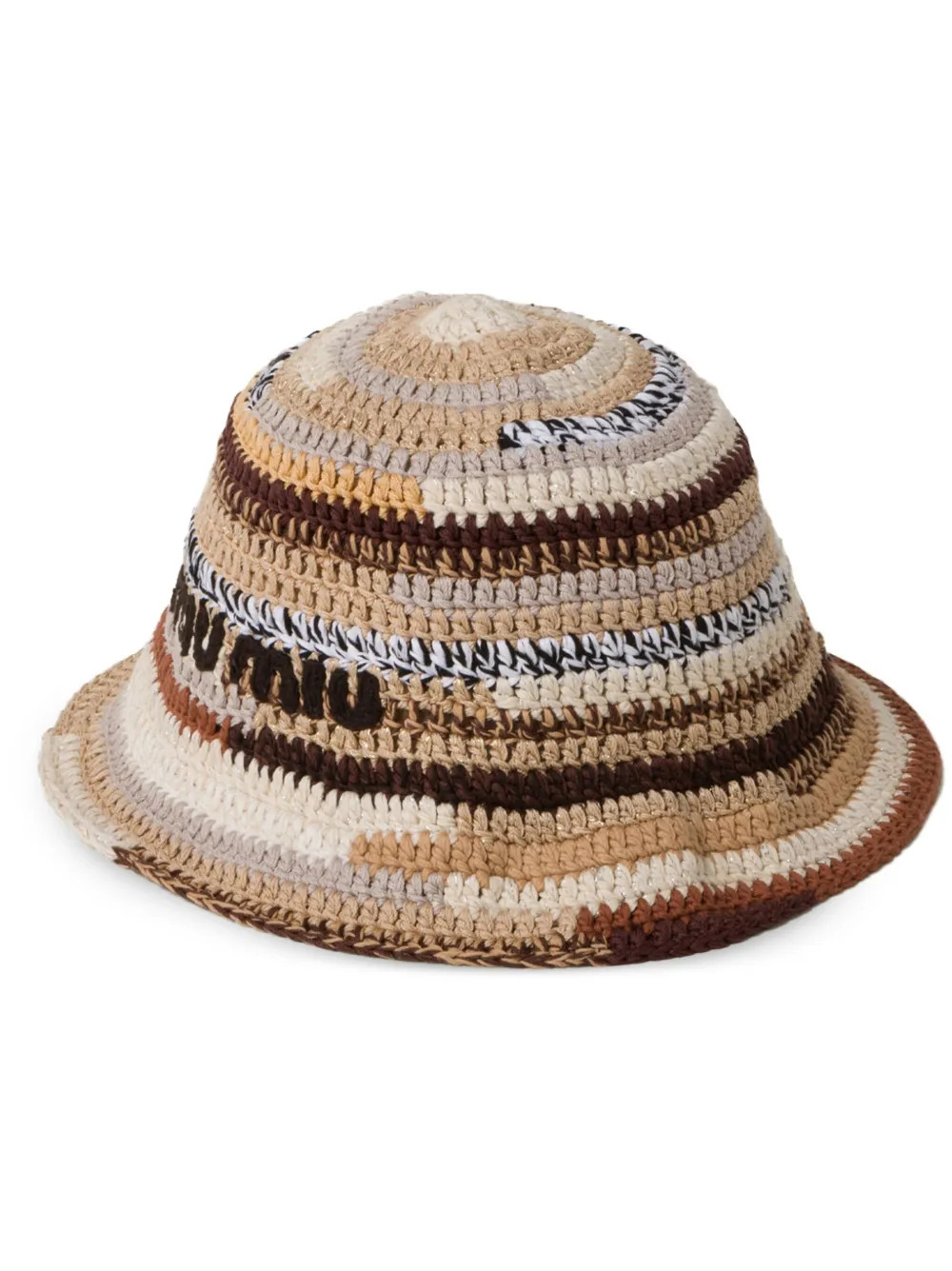 Miu Miu logo-embroidered Crocheted Bucket Hat - Farfetch | Farfetch Global