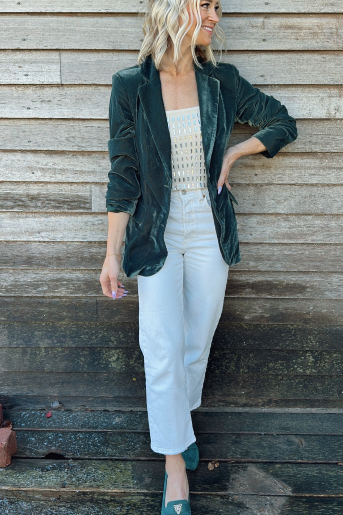 Sweet Thanksgiving fit. Obsessed w this oversized jacket from Target. This is an XS. Also love this mirror detailed sweater tank and little flats  and you can’t beat the prices. 

#LTKstyletip #LTKfindsunder50 #LTKsalealert