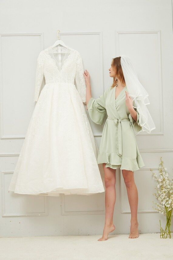 Ruffle Solid Robe Bridesmaids Robes  Personalized Bridesmaid | Etsy | Etsy (US)