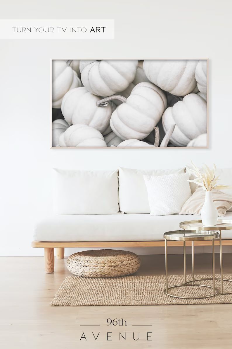 Frame Tv Art  White Pumpkins  4k Tv Art  Modern Farmhouse - Etsy | Etsy (US)