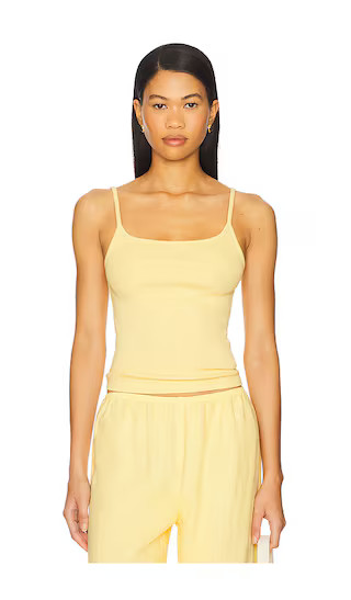 The Rib Spaghetti Tank in Butter | Revolve Clothing (Global)