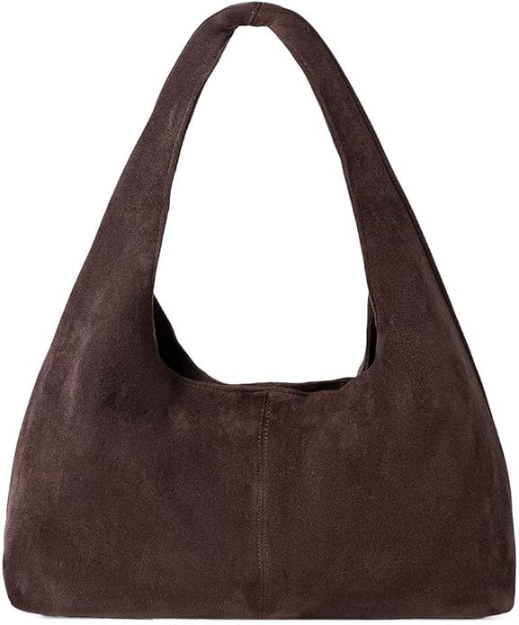 Women's Suede Tote Bag Retro Crescent Shoulder Bag Trendy 2025 Suede Handbag Underarm Purse Work ... | Amazon (US)