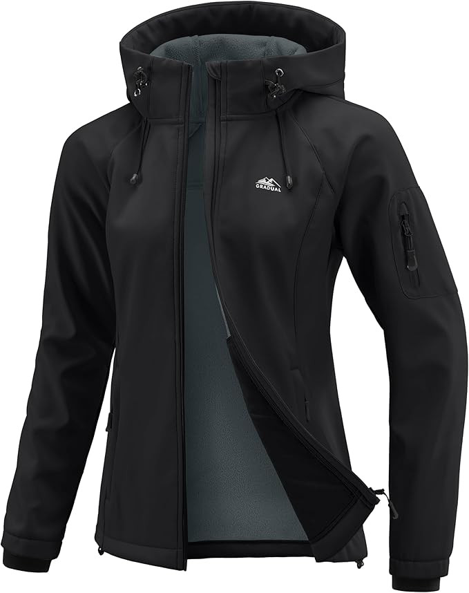 G Gradual Women's Fleece Lined Softshell Jacket Windproof Warm Light Waterproof Hooded Jacket for... | Amazon (US)