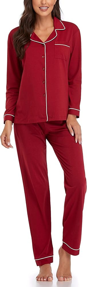 Women's Pajamas Set, Long Sleeve Sleepwear Soft Pj Lounge Sets Nightwear Pajamas for Women | Amazon (US)