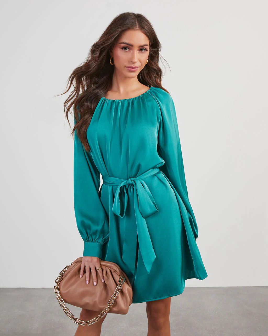 Decklan Satin Tie Waist Mini Dress | VICI