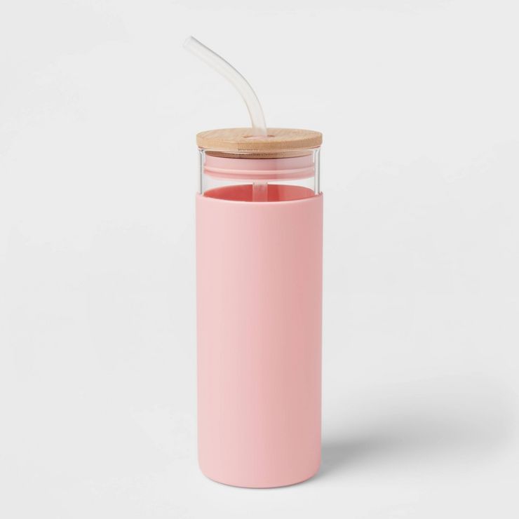 16.9oz Glass Straw Tumbler with Silicone Sleeve - Opalhouse™ | Target