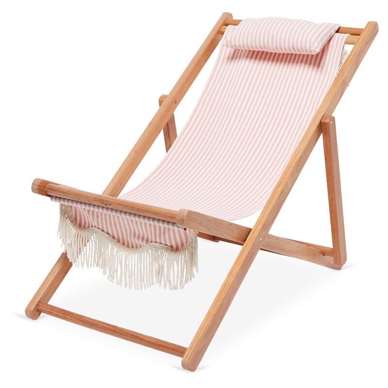 Sling Beach Chair, Pink/White Stripe | One Kings Lane