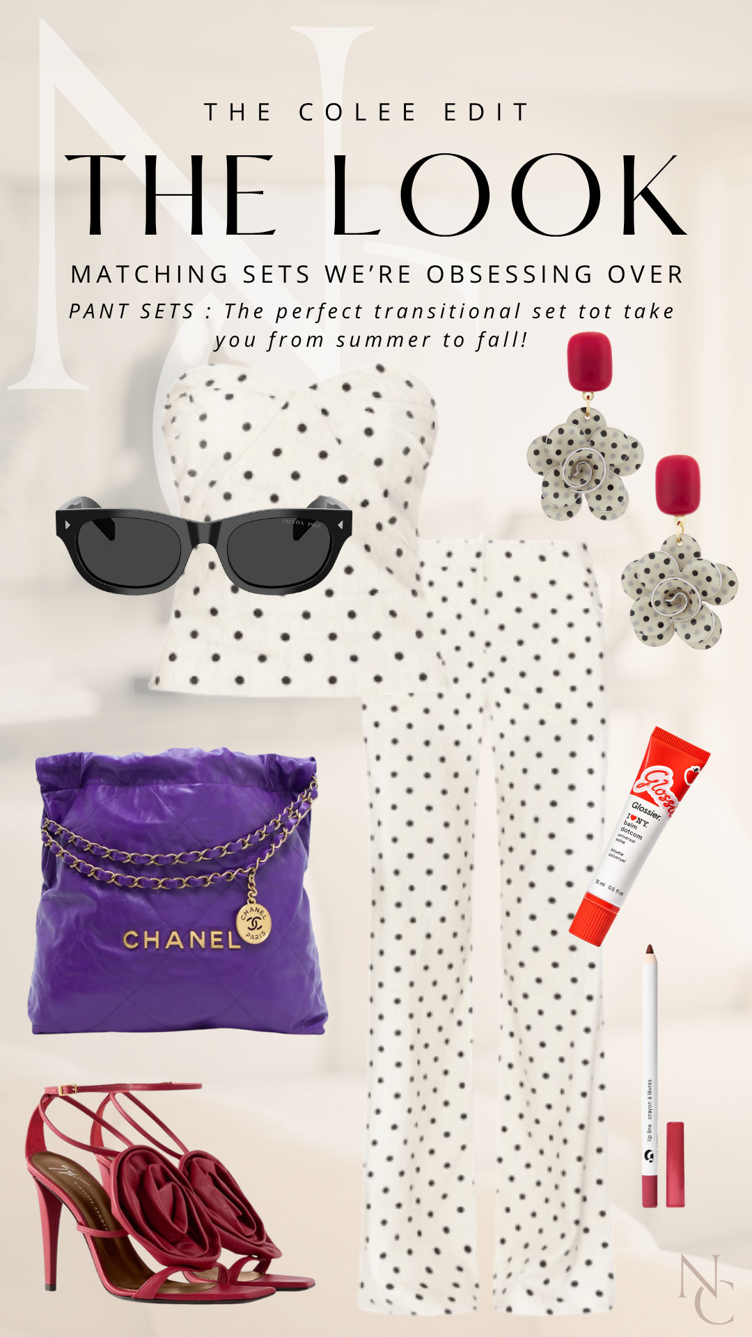 Polka dots + pops of red + a purple Chanel moment because matching sets do NOT have to be predictable. This one is feminine, fun and just a little extra—which is exactly how I like it. Shop the full look here. 💋

#LTKdayinmylife #LTKgrwm #LTKootd