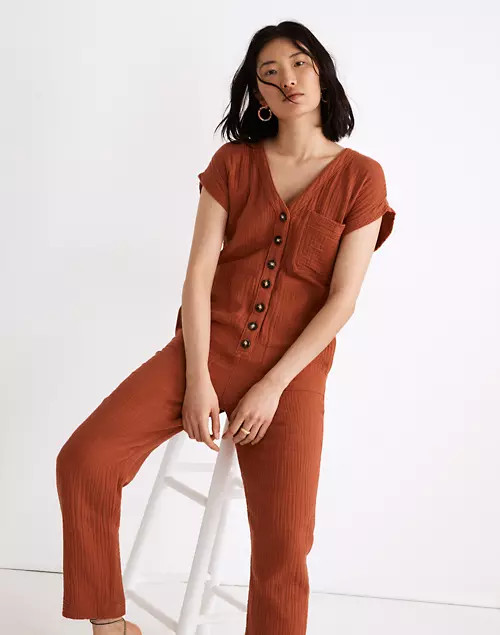 Lightspun Cap-Sleeve Jumpsuit | Madewell