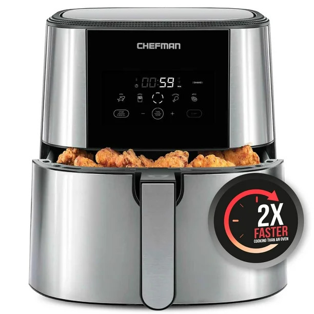 Chefman  TurboFry  Stainless Steel Air Fryer, Dishwasher-Safe Basket, 8 Qt - Walmart.com | Walmart (US)