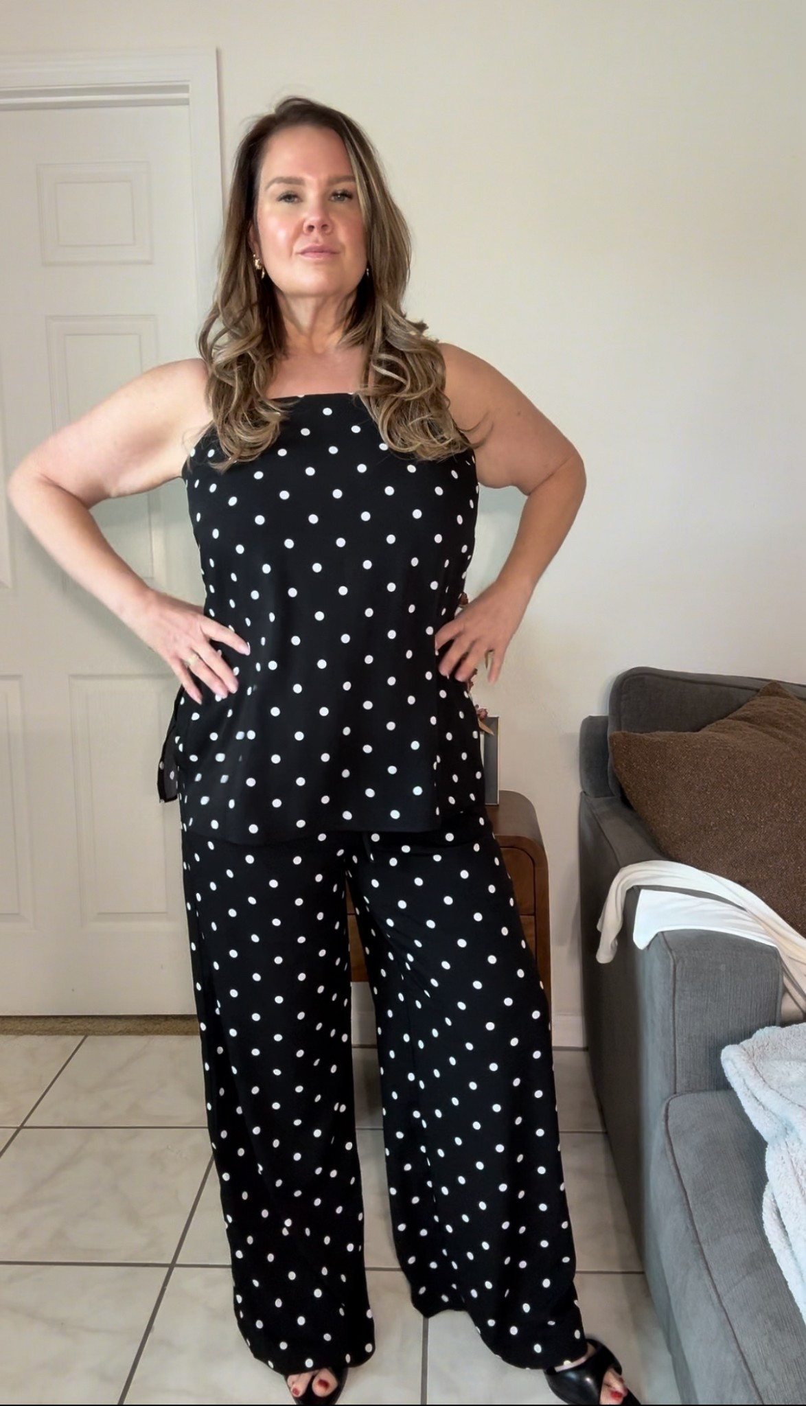 Find me wearing this set on repeat all spring and summer! Polka dots area such a classic print and I love that they’re trending right now! @Express 

#LTKootd #LTKOver40 #LTKMidsize