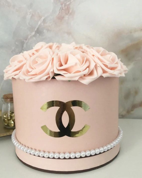 Chanel inspired pink rose box | Etsy (US)