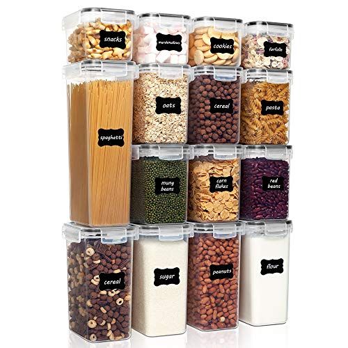 12 Pack Airtight Food Storage Container Set - Kitchen & Pantry Organization Containers - BPA Free Cl | Amazon (US)