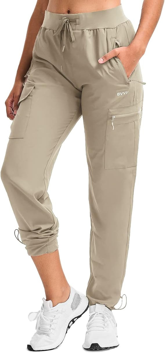 BVVU Women's Cargo Joggers Lightweight Quick Dry Hiking Pants Outdoor Waterproof Athletic Workout... | Amazon (US)