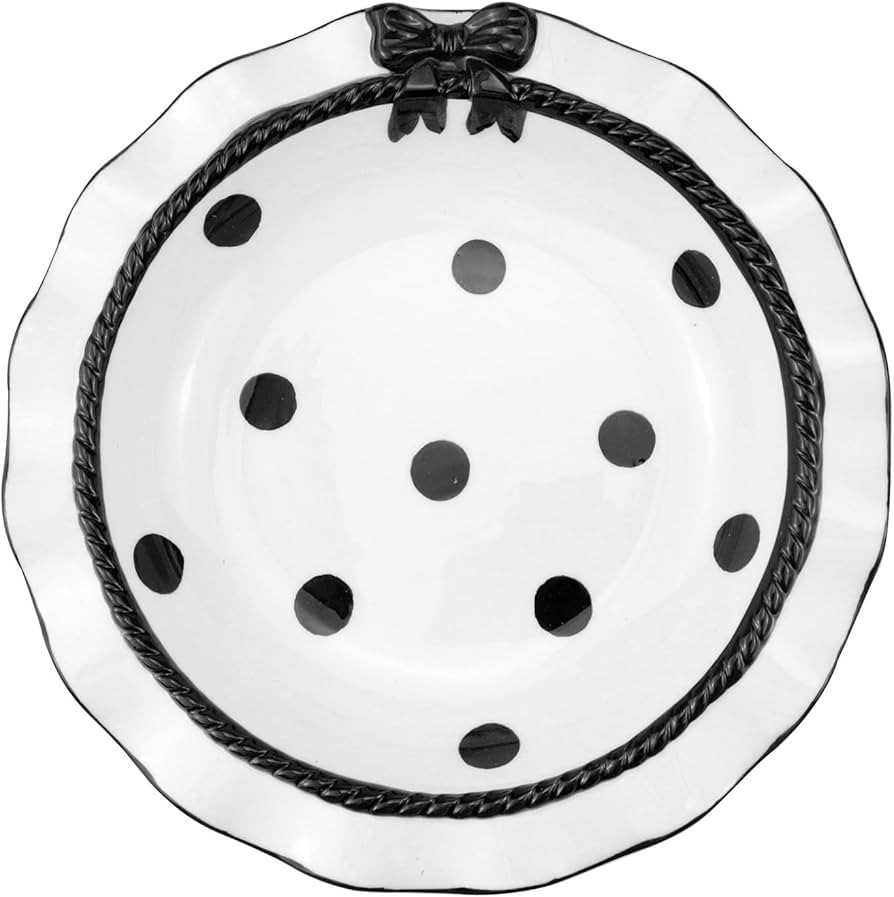 Bitray Bow Ceramic Plate Porcelain Dessert Plates Black Dot Ceramic Plate for Steak Pasta Dessert... | Amazon (CA)